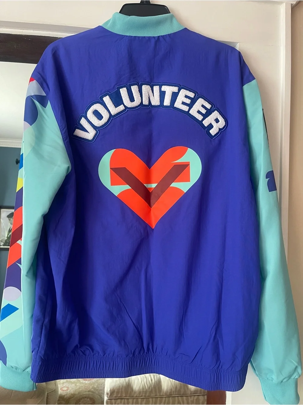 adidas official World Cup Volunteer Blue Sport Jacket with Aqua Trim
